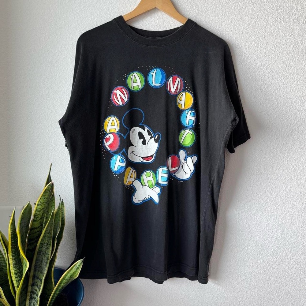 Disney Black T-Shirt with Colorful Mickey Design